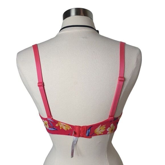 Victoria's Secret PINK 36D Bra Wear Everywhere T-Shirt Pink Floral Bra 36D - Picture 3 of 8